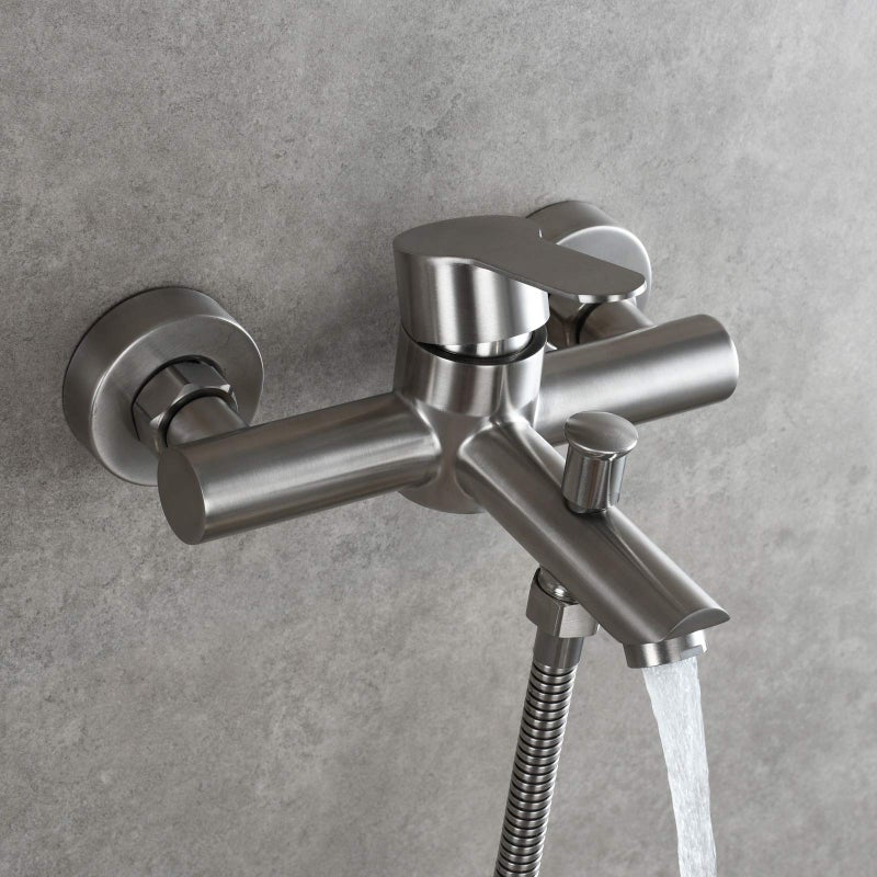 CIENCIA Tecmolog Stainless Steel Bathroom Shower Tub Faucet Wall-Mounted, Brushed Nickel, SNA516 - Image 3